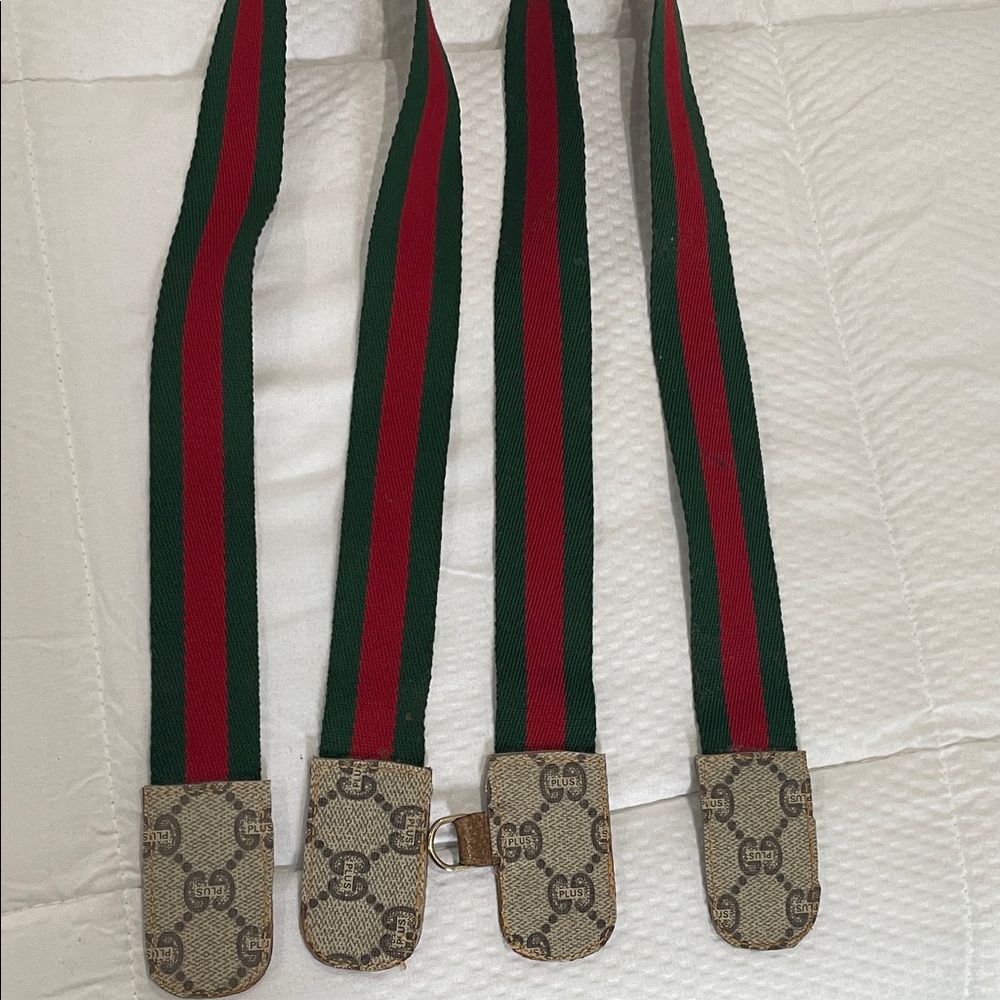 Gucci Red and Green Logo Purse Straps